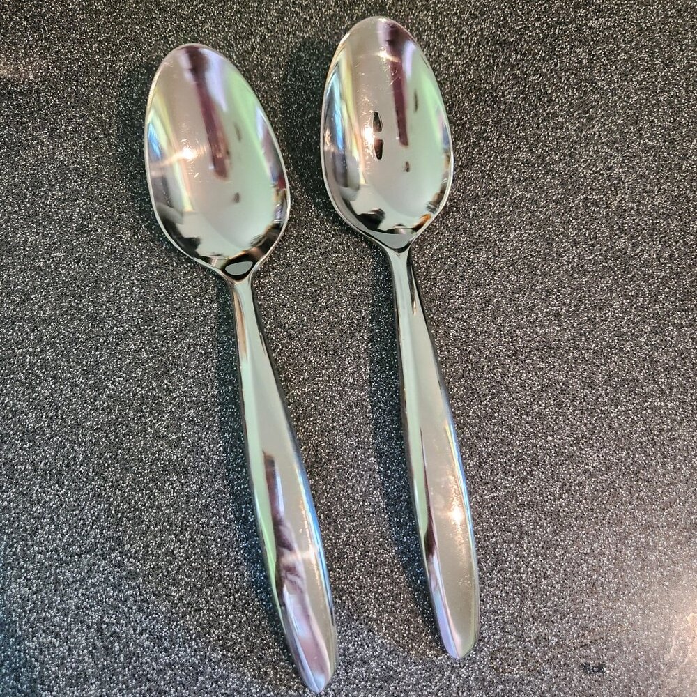 Oneida Glissade 2 Piece Serving Spoon Set 8 7/8"